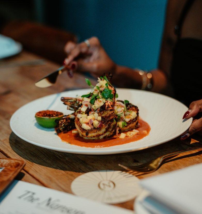 Grilled tiger prawn at The Nanson